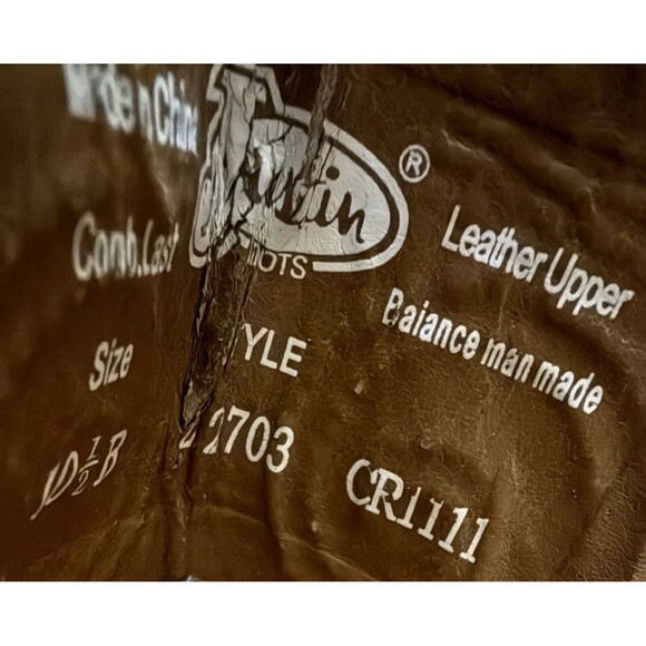 Justin Western Cowboy Boots 10.5 Puma Tan Leather Cowgirl Coastal Boho L2703 - Picture 9 of 12